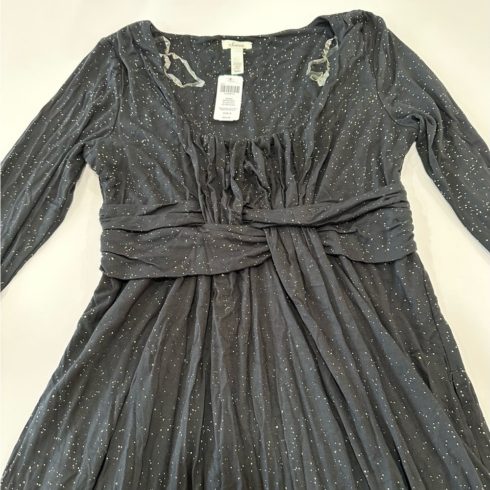 NWT Soma black wrapped dress